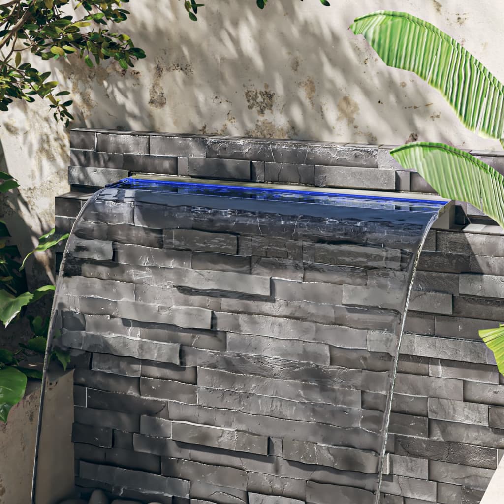 Sfioratore a Cascata con LED RGB Acciaio Inox 108 cm | homemem39