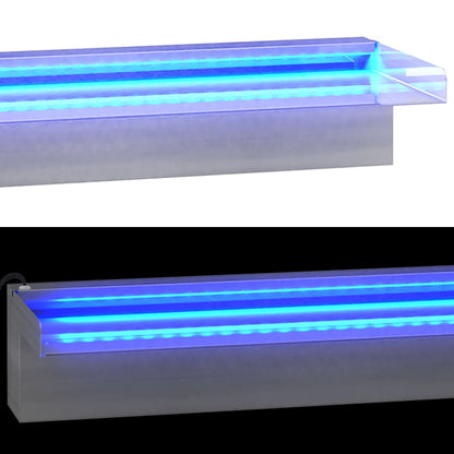 Sfioratore a Cascata con LED RGB Acciaio Inox 108 cm | homemem39
