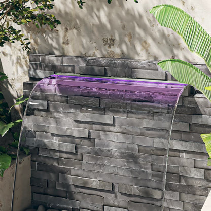Sfioratore a Cascata con LED RGB Acciaio Inox 108 cm | homemem39