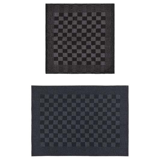 Set Strofinacci 10 pz in Cotone Nero e Grigio - homemem39