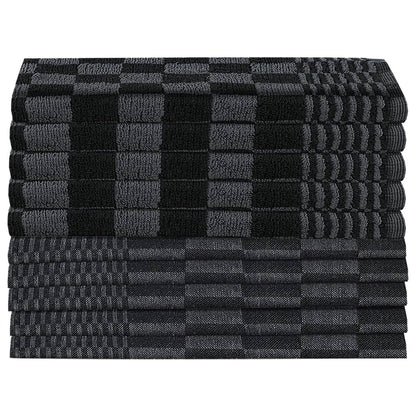 Set Strofinacci 10 pz in Cotone Nero e Grigio - homemem39
