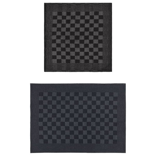 Set Strofinacci 20 pz in Cotone Nero e Grigio | homemem39