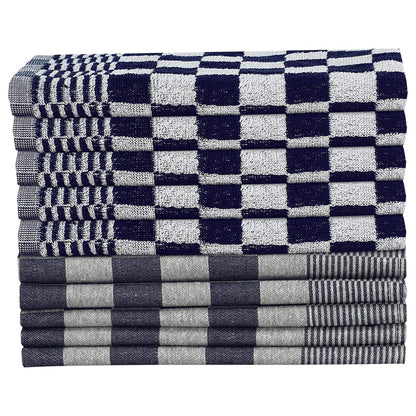 Set Strofinacci 10 pz in Cotone Blu e Bianco - homemem39