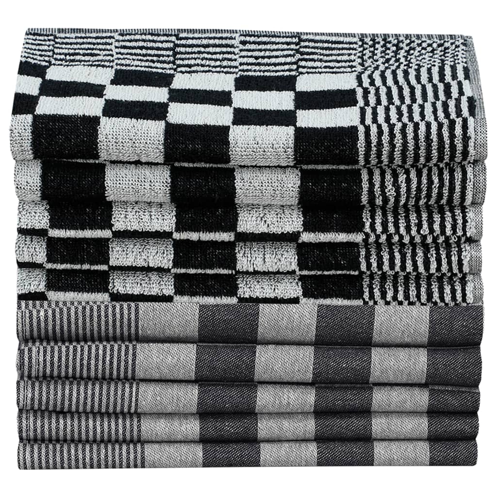 Set Strofinacci 10 pz in Cotone Nero e Bianco | homemem39