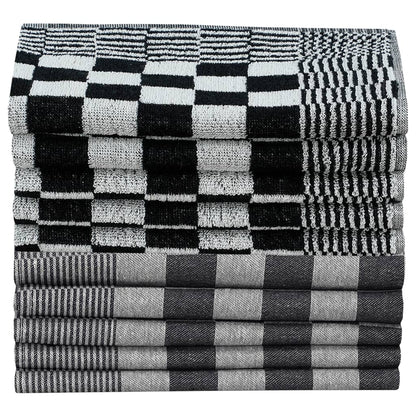 Set Strofinacci 10 pz in Cotone Nero e Bianco | homemem39