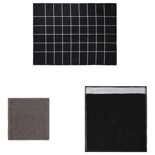 Set Strofinacci 12 pz in Cotone Nero - homemem39