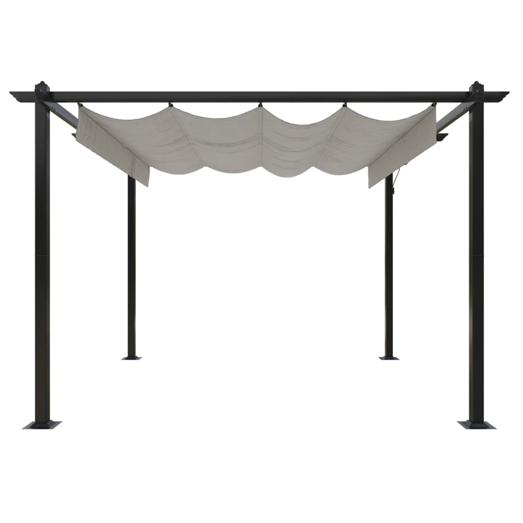 Pergola da Giardino con Tetto Retrattile 3x3 m Crema | homemem39