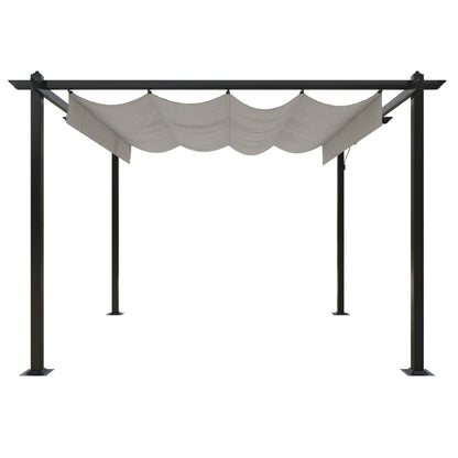 Pergola da Giardino con Tetto Retrattile 3x3 m Crema | homemem39