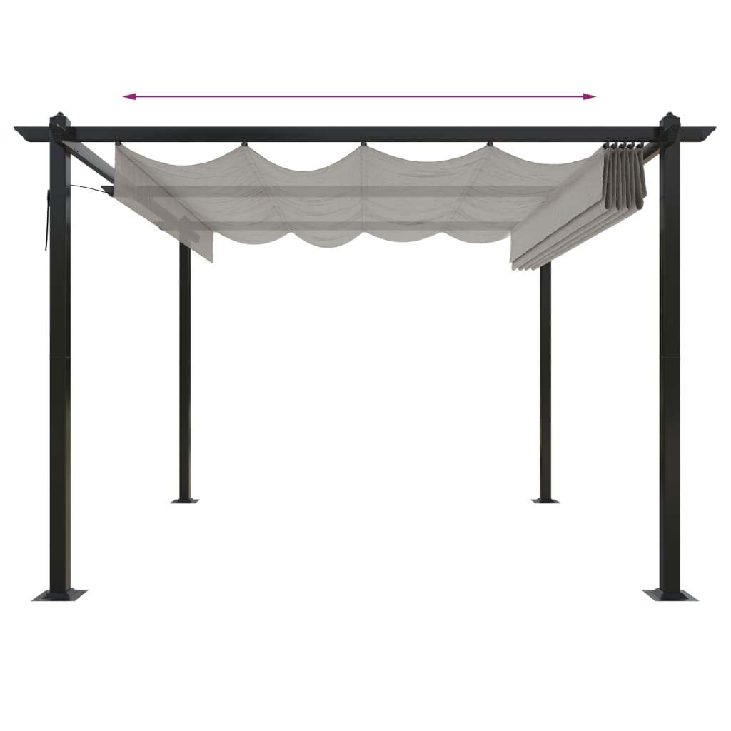 Pergola da Giardino con Tetto Retrattile 3x3 m Crema | homemem39