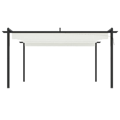 Pergola da Giardino con Tetto Retrattile 4x3 m Crema | homemem39