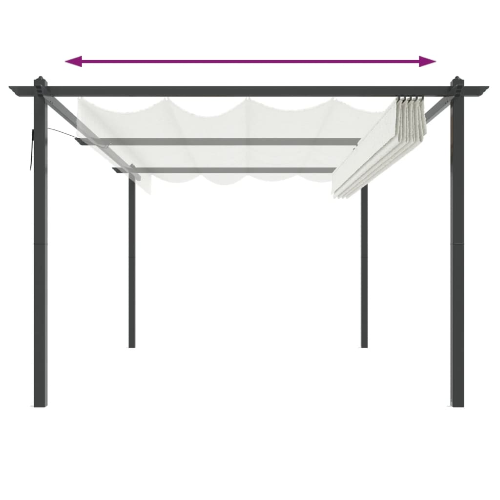 Pergola da Giardino con Tetto Retrattile 4x3 m Crema | homemem39