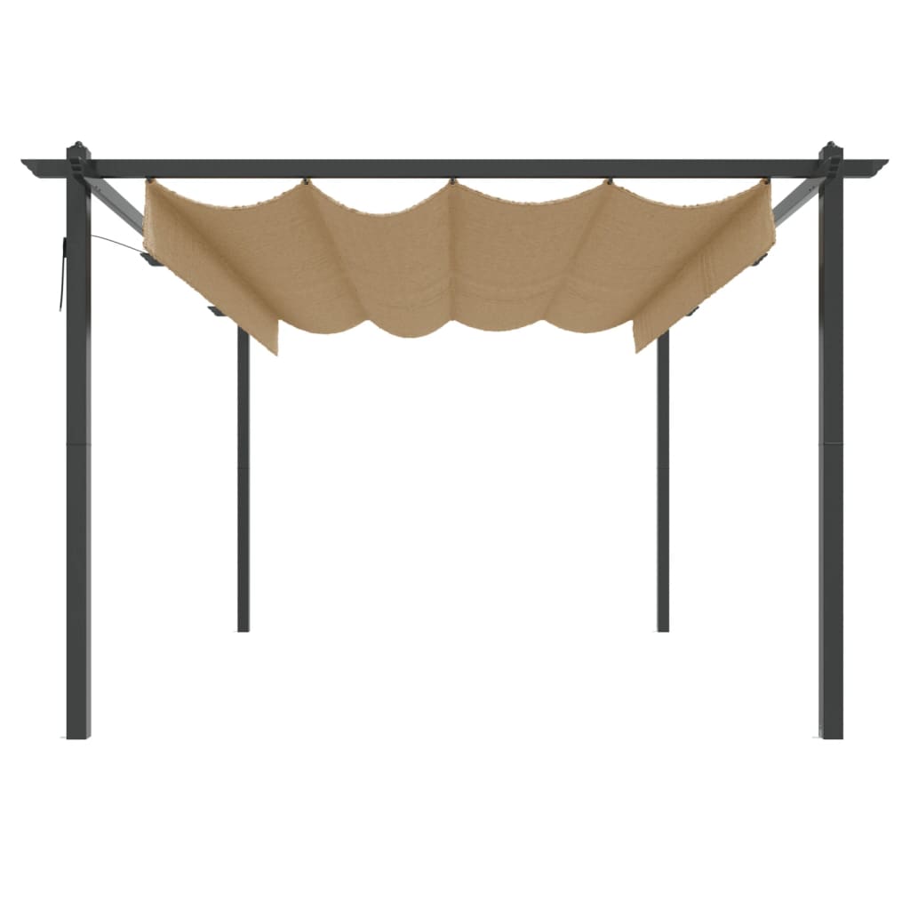 Pergola da Giardino con Tetto Retrattile 4x3 m Tortora | homemem39