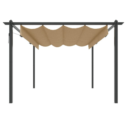 Pergola da Giardino con Tetto Retrattile 4x3 m Tortora | homemem39