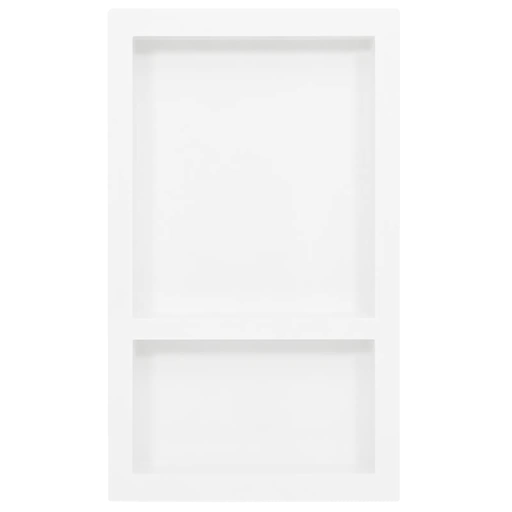 Nicchia da Doccia con 2 Scomparti Bianco Lucido 41x69x9 cm | homemem39