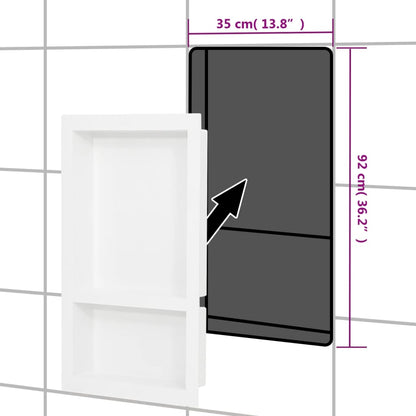 Nicchia da Doccia con 2 Scomparti Bianco Lucido 41x69x9 cm | homemem39