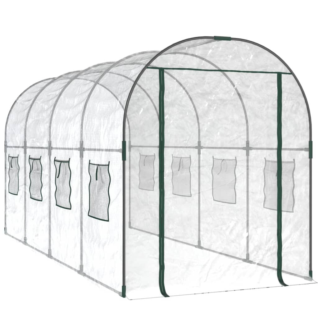 Serra Trasparente 160x400x190 cm PVC Acciaio Verniciato Polvere - homemem39