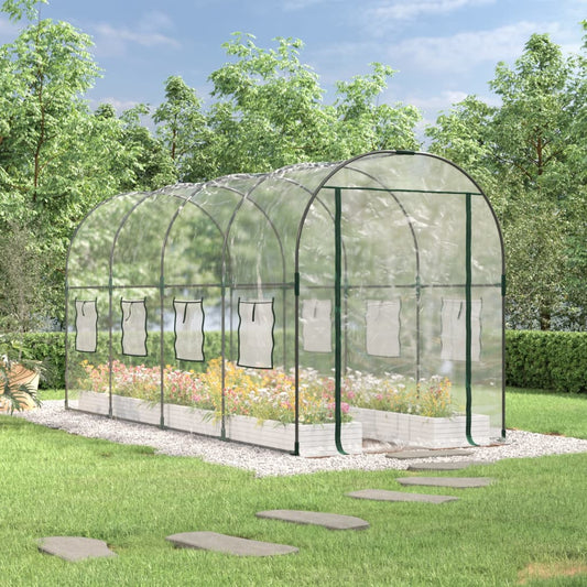 Serra Trasparente 160x400x190 cm PVC Acciaio Verniciato Polvere - homemem39