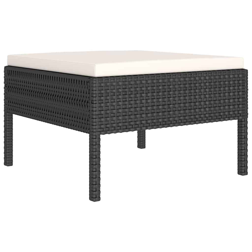 Set Divani da Giardino 5 pz con Cuscini in Polyrattan Nero | homemem39