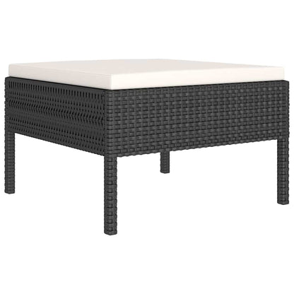 Set Divani da Giardino 5 pz con Cuscini in Polyrattan Nero | homemem39