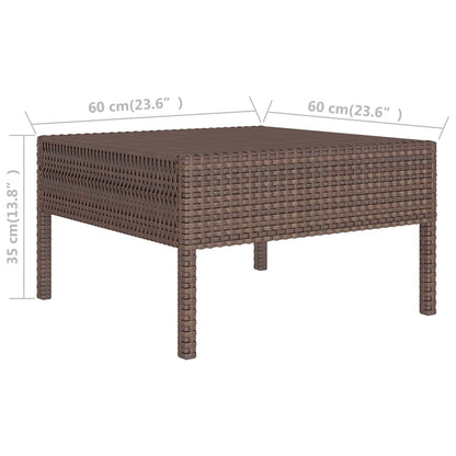 Set Divani da Giardino 5 pz con Cuscini in Polyrattan Marrone