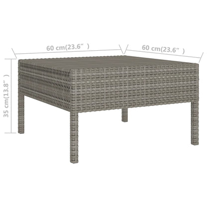 8-piece Garden Sofa Set with Gray Polyrattan Cushions