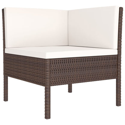 Set Divani da Giardino 9 pz con Cuscini in Polyrattan Marrone | homemem39