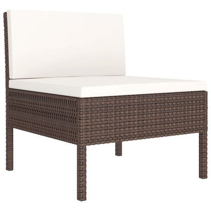 Set Divani da Giardino 9 pz con Cuscini in Polyrattan Marrone | homemem39