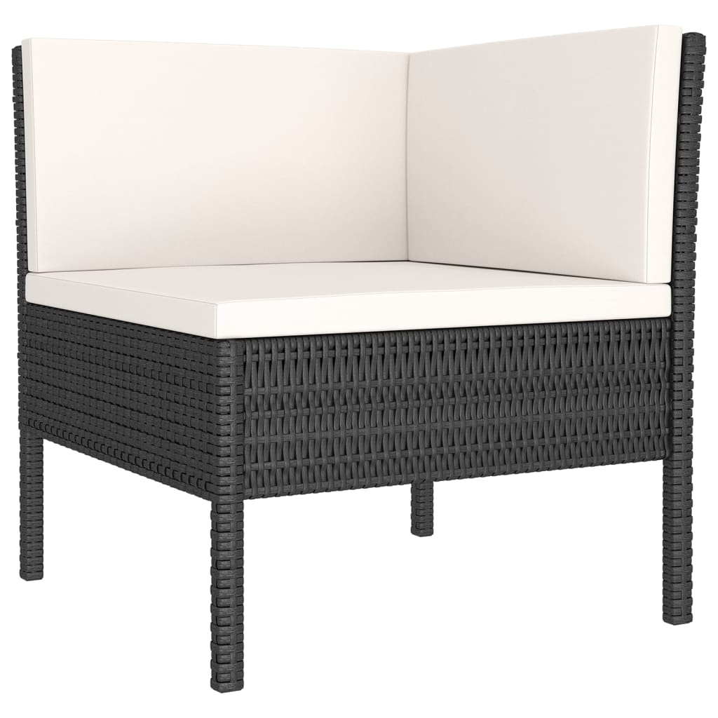 Set Divani da Giardino 10 pz con Cuscini in Polyrattan Nero | homemem39