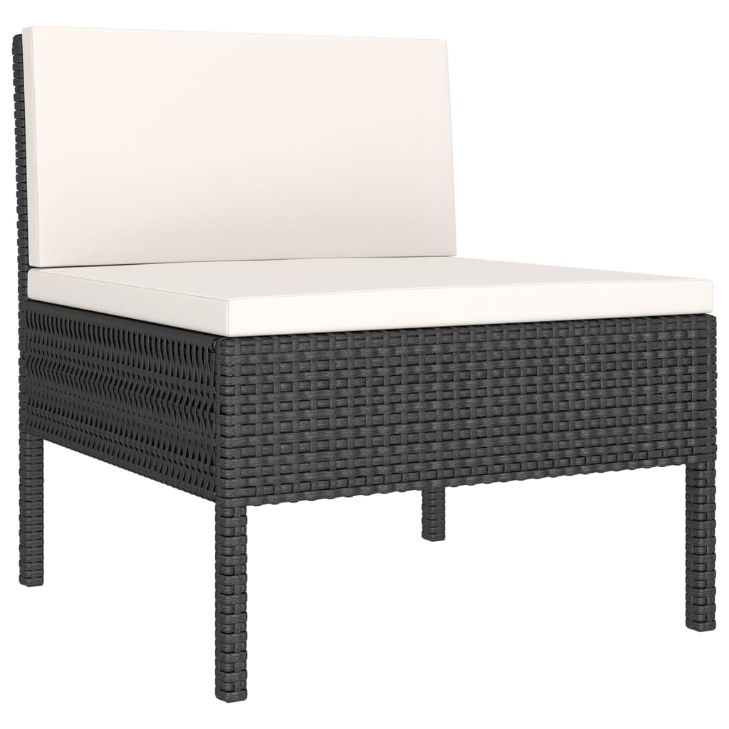 Set Divani da Giardino 11 pz con Cuscini in Polyrattan Nero | homemem39