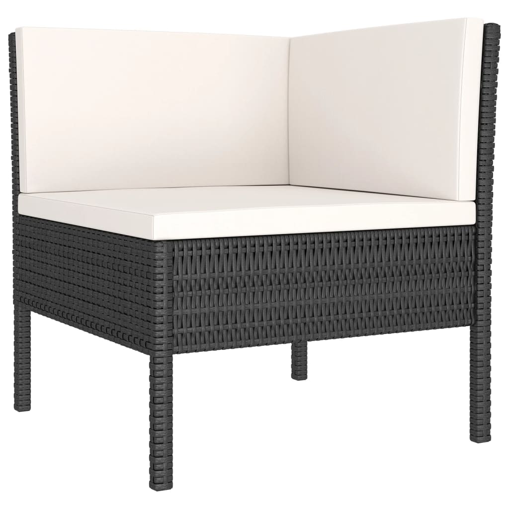 Set Divani da Giardino 11 pz con Cuscini in Polyrattan Nero | homemem39
