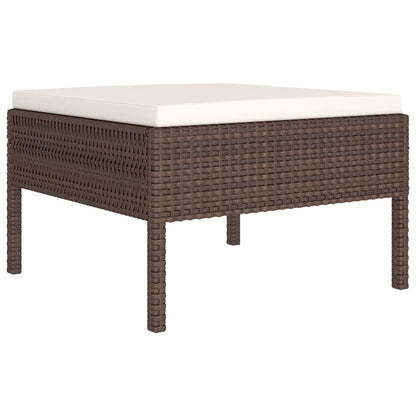 Set Divani da Giardino 11 pz con Cuscini in Polyrattan Marrone | homemem39