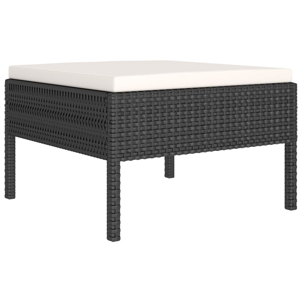 Set Divani da Giardino 11 pz con Cuscini in Polyrattan Nero | homemem39
