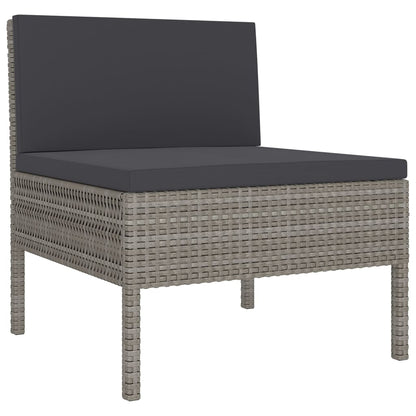 Set Divani da Giardino 12 pz con Cuscini in Polyrattan Grigio | homemem39
