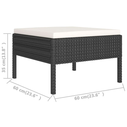 Set Divani da Giardino 13 pz con Cuscini in Polyrattan Nero | homemem39