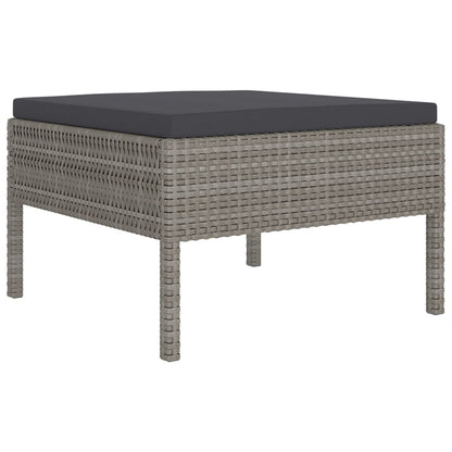 Set Divani da Giardino 13 pz con Cuscini in Polyrattan Grigio | homemem39