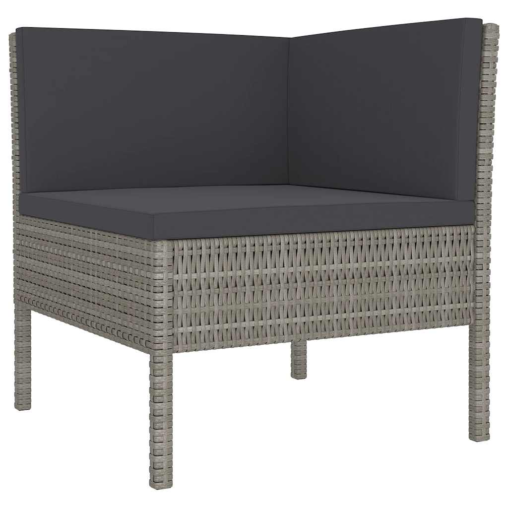 Set Divani da Giardino 13 pz con Cuscini in Polyrattan Grigio | homemem39
