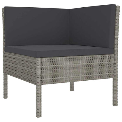Set Divani da Giardino 13 pz con Cuscini in Polyrattan Grigio | homemem39