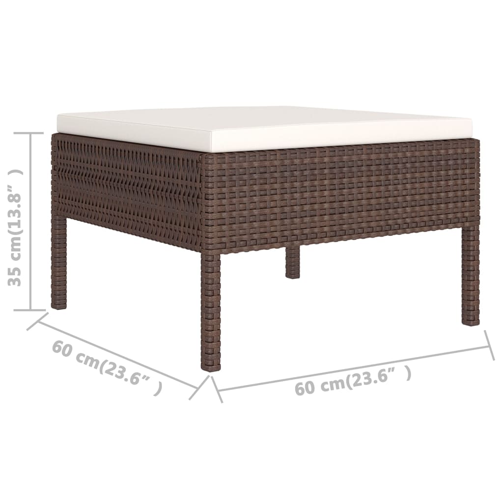 Set Divani da Giardino 7 pz con Cuscini in Polyrattan Marrone - homemem39