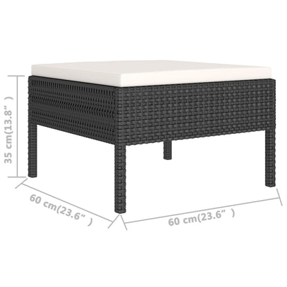 Set Divani da Giardino 8 pz con Cuscini in Polyrattan Nero | homemem39