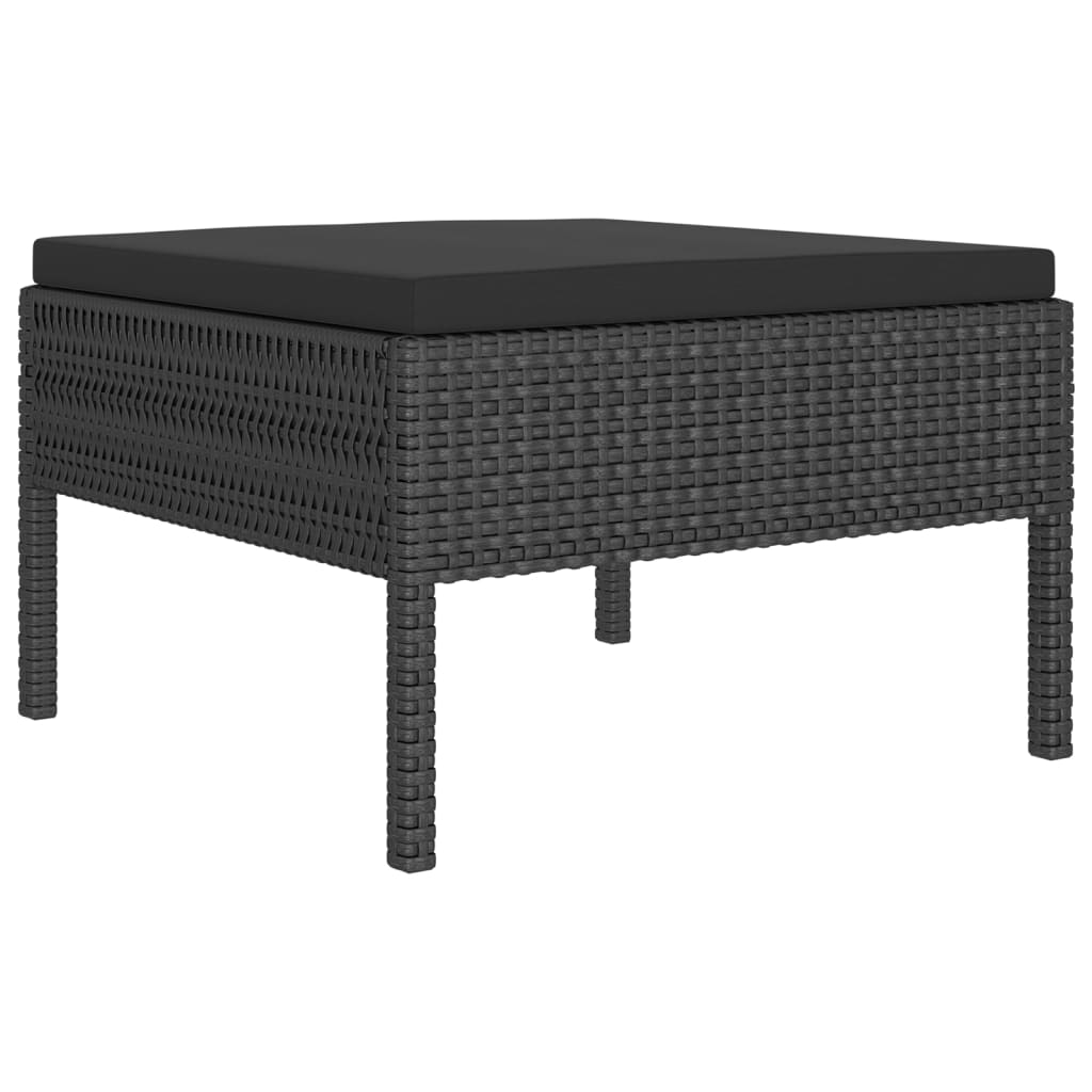 Set Divani da Giardino 8 pz con Cuscini in Polyrattan Nero | homemem39