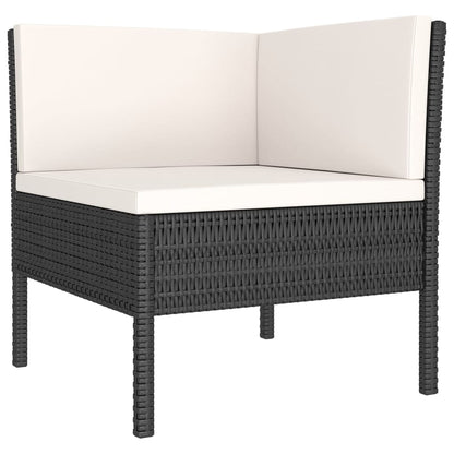 Set Divani da Giardino 9 pz con Cuscini in Polyrattan Nero | homemem39