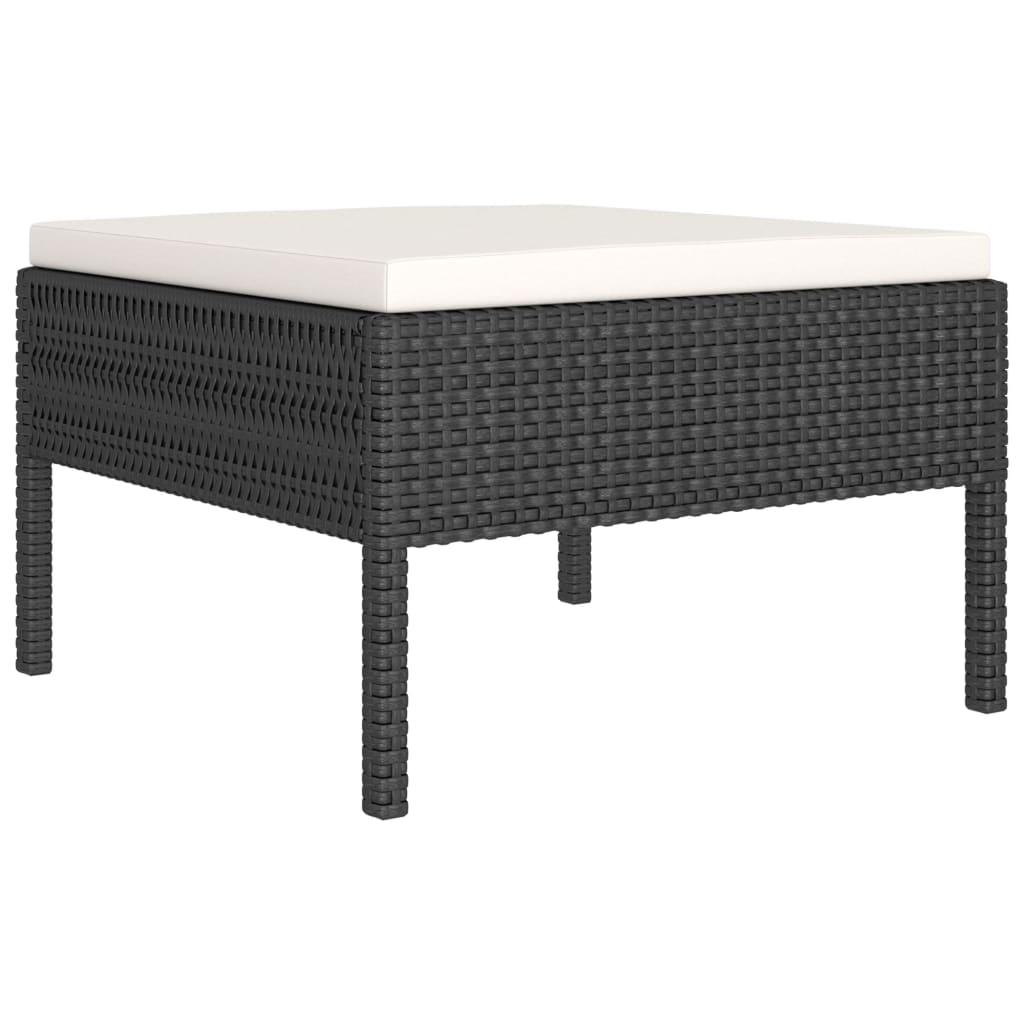 Set Divani da Giardino 11 pz con Cuscini in Polyrattan Nero | homemem39