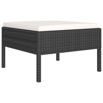 Set Divani da Giardino 11 pz con Cuscini in Polyrattan Nero | homemem39