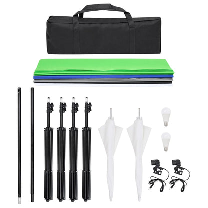 Kit per Studio Fotografico con Set Luci, Fondale e Riflettore