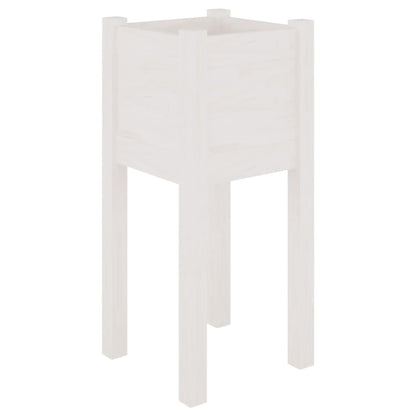 Fioriera da Giardino Bianca 31x31x70 cm Legno Massello di Pino - homemem39