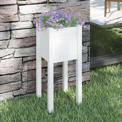Fioriera da Giardino Bianca 31x31x70 cm Legno Massello di Pino - homemem39