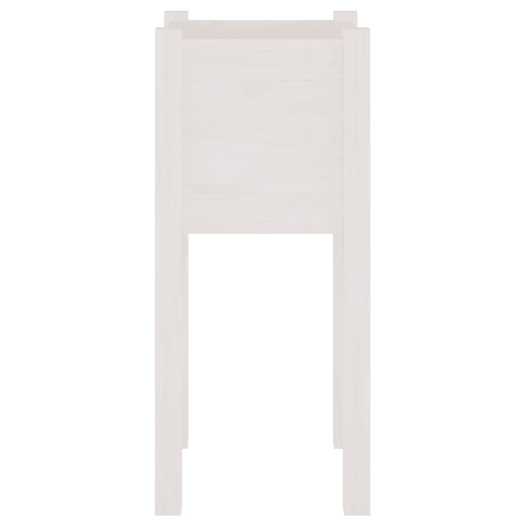 Fioriere da Giardino 2 pz Bianche 31x31x70 cm in Legno di Pino | homemem39