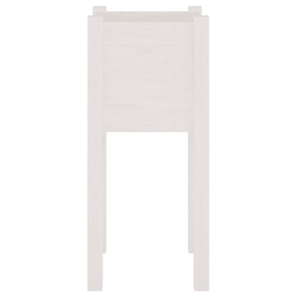 Fioriere da Giardino 2 pz Bianche 31x31x70 cm in Legno di Pino | homemem39