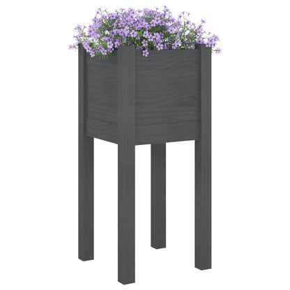 Fioriera da Giardino Grigie 31x31x70 cm Legno Massello di Pino - homemem39