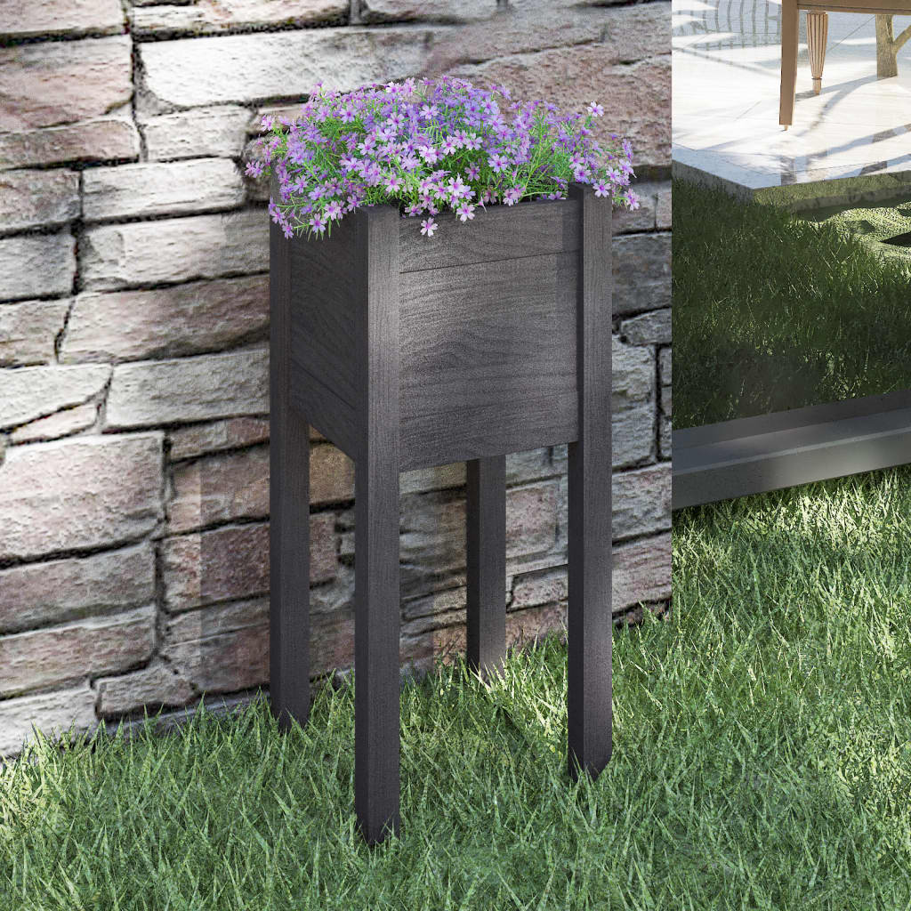 Fioriera da Giardino Grigie 31x31x70 cm Legno Massello di Pino - homemem39
